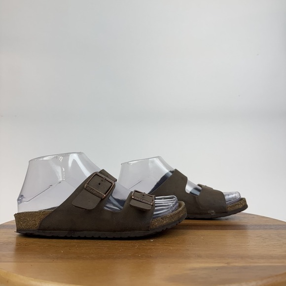 Big Kids Birkenstock Arizona Brown Leather Slide Sandals Shoes Size EU 34 US 3 - Picture 1 of 9